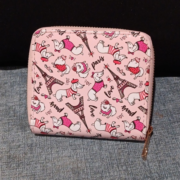 mini wallet with paris print semi new purse - Picture 1 of 6